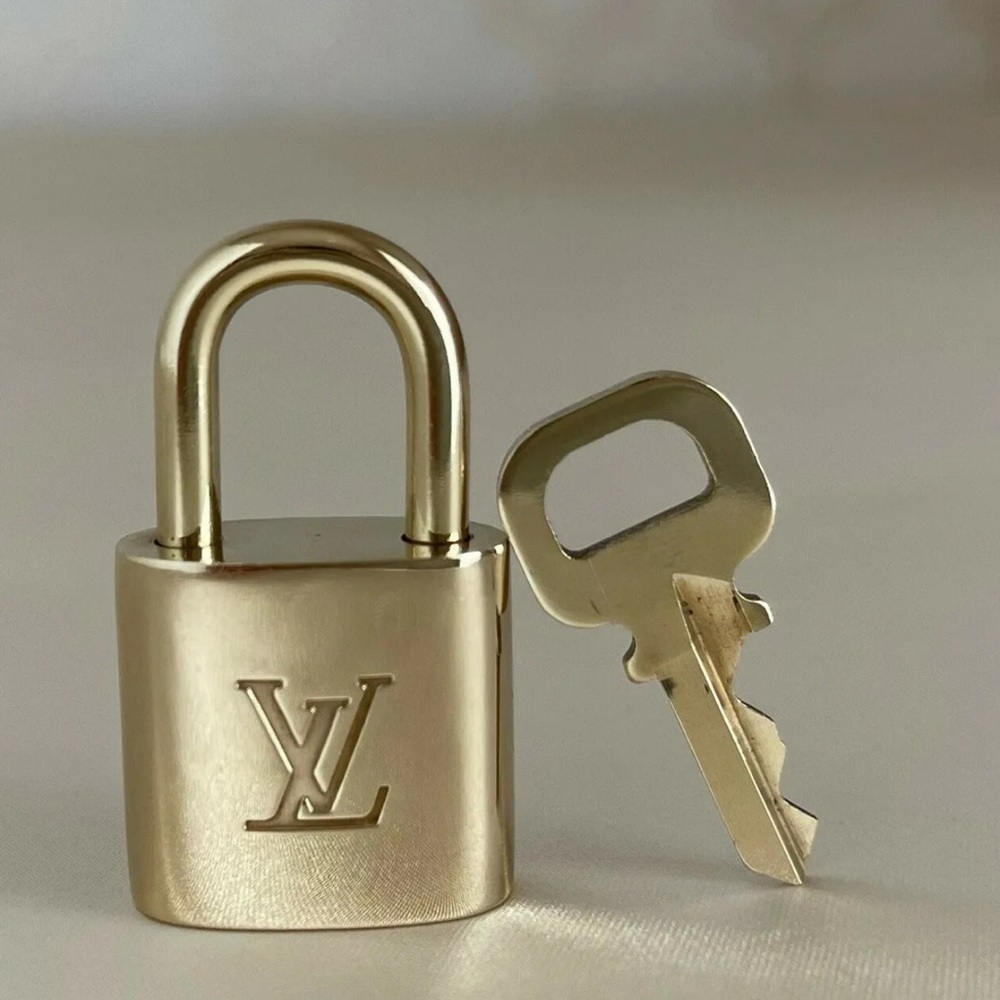 Louis Vuitton LV Mini Padlock with matching Key Gold